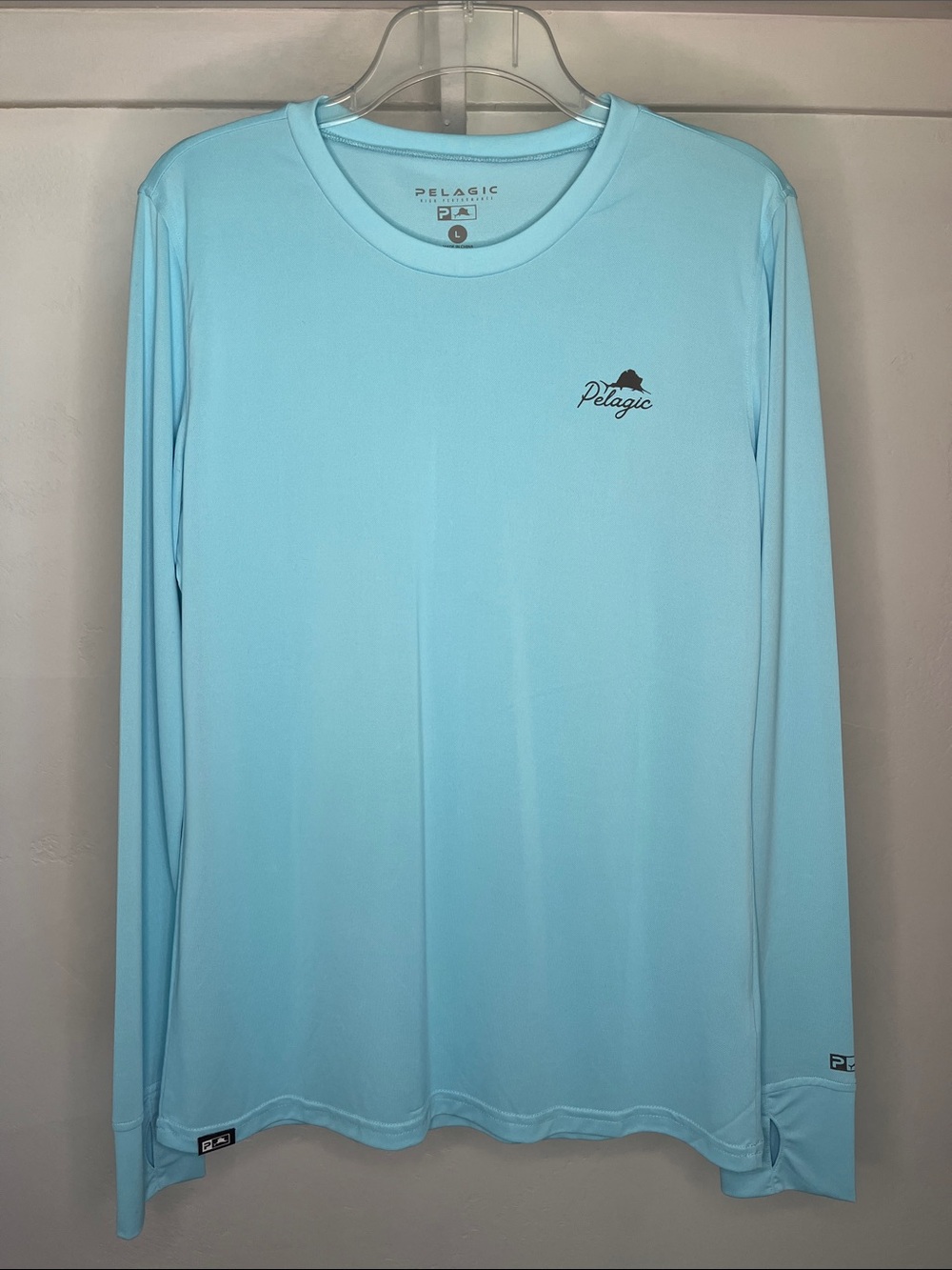 Pelagic Sky Blue Performance Long Sleeve Shirt
